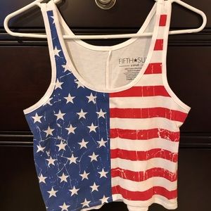 American Flag Crop Top